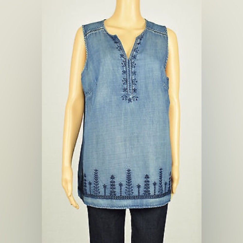 Vintage America - Blue/Gray Sleeveless Top (Large)